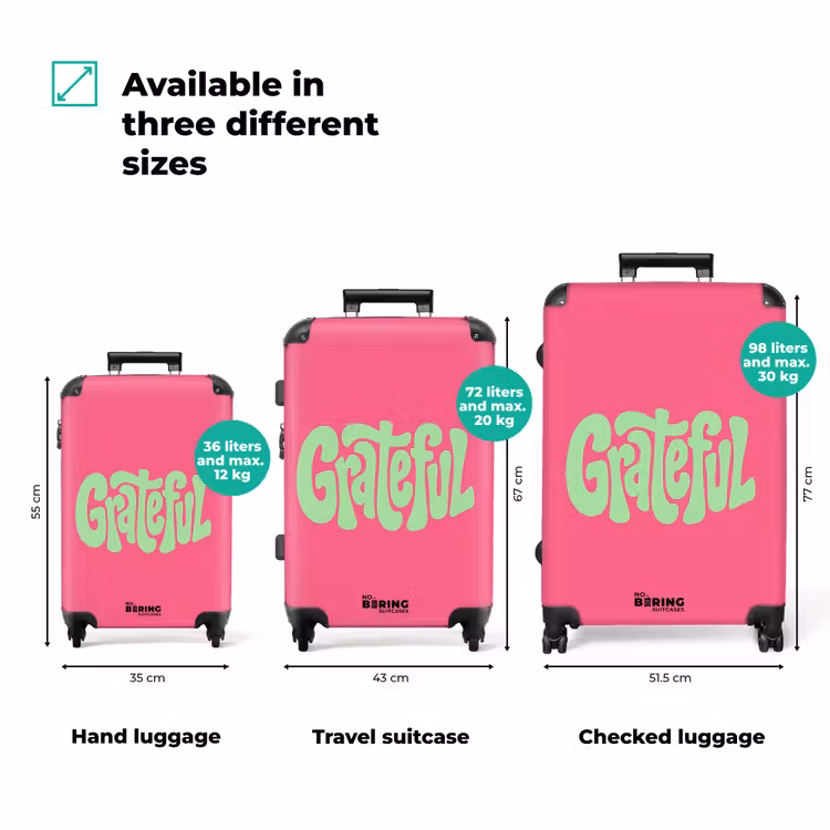 Suitcase - Grateful - Green - Graphic - Flowing — 3