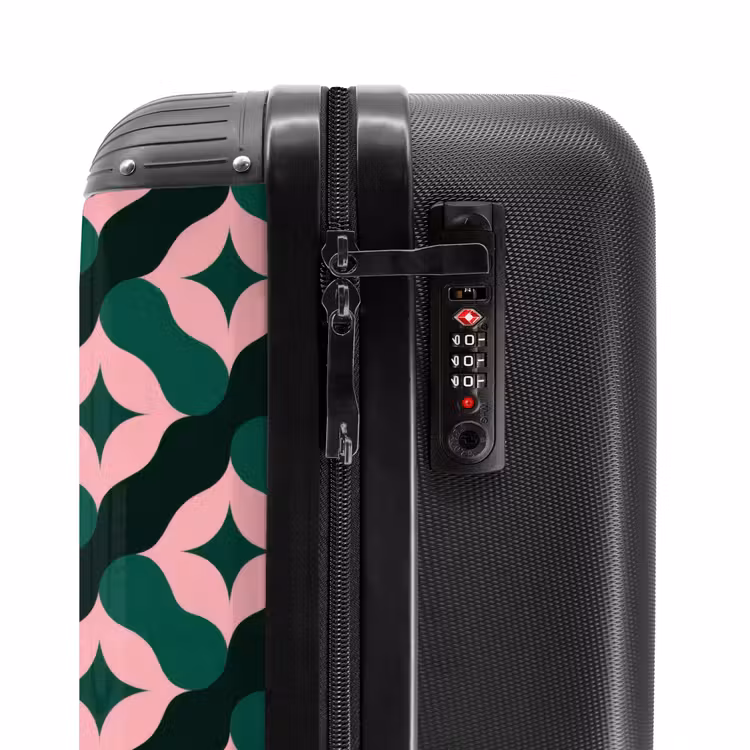 Suitcase - Green - Pink - Retro - Stars — 6