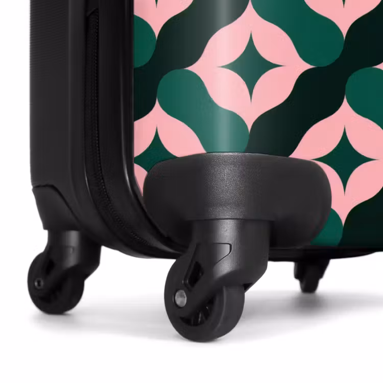 Suitcase - Green - Pink - Retro - Stars — 7