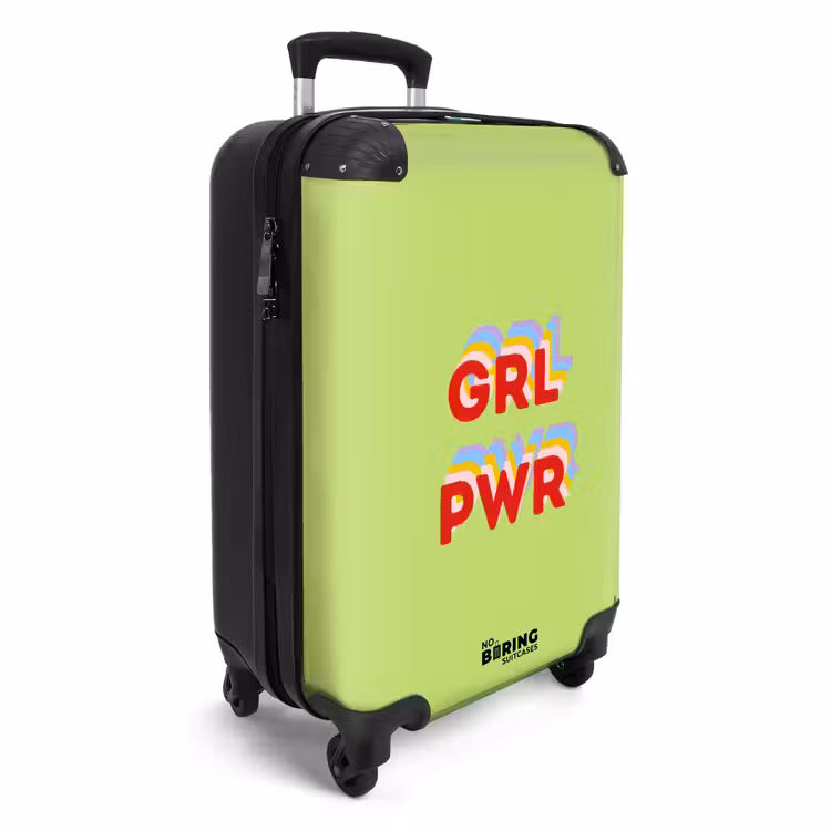 Suitcase - Grl pwr - Green - Red - 3D — 2