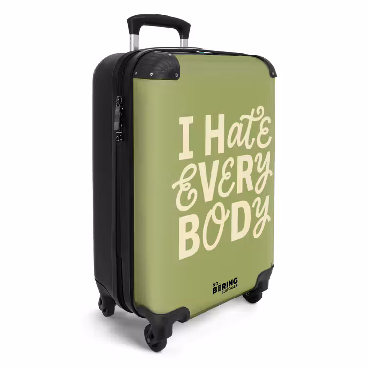 Suitcase - I hate everybody - Green - Retro — 2