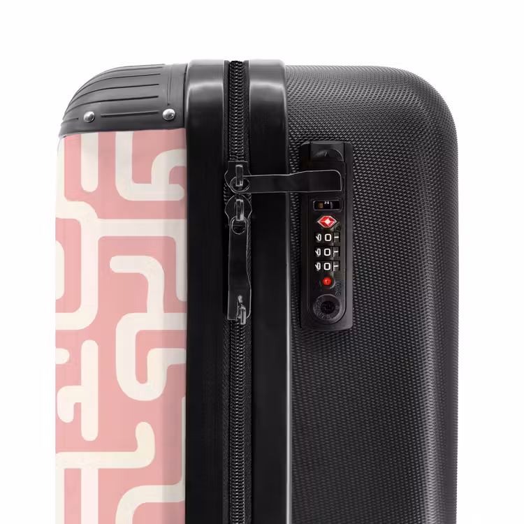 Suitcase - Maze pattern - Pink - White - Abstract — 6