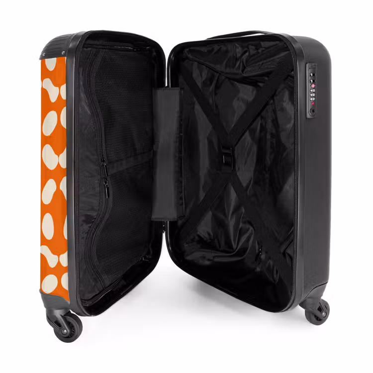 Suitcase - Orange - Checkered pattern - White — 5