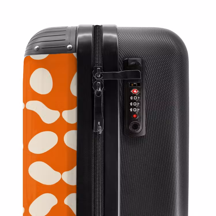 Suitcase - Orange - Checkered pattern - White — 6
