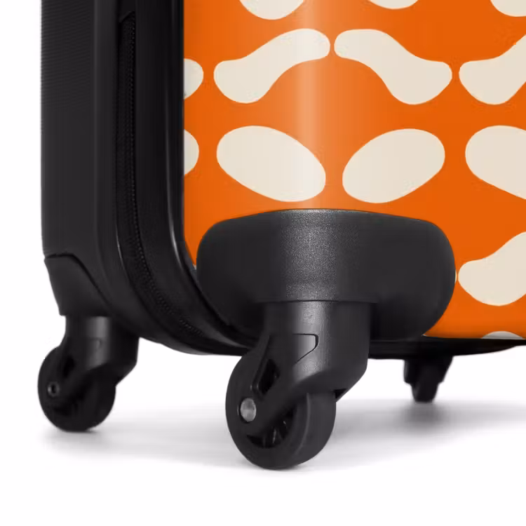 Suitcase - Orange - Checkered pattern - White — 7