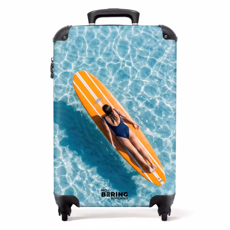 Suitcase - Surfboard - Water - Swimsuit - Orange — 1