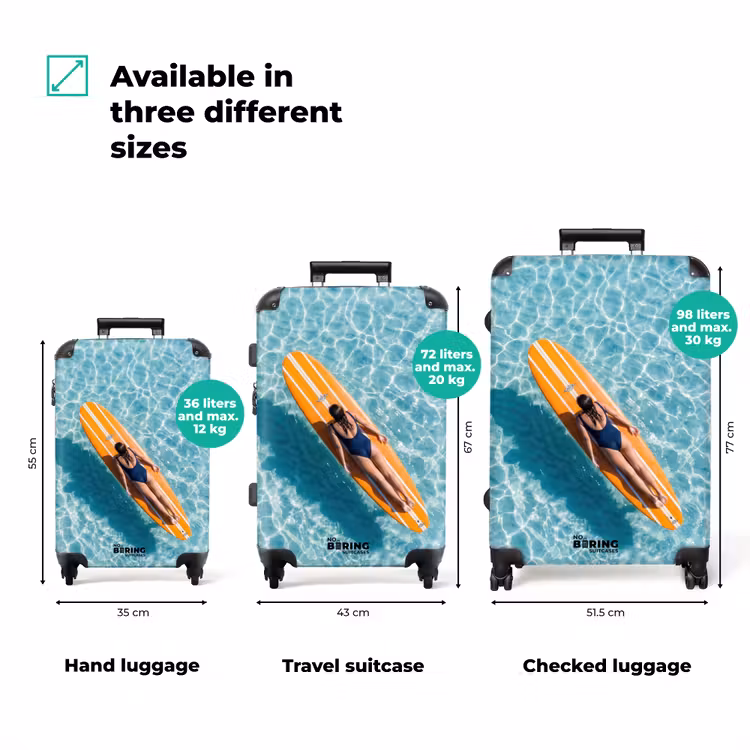 Suitcase - Surfboard - Water - Swimsuit - Orange — 3