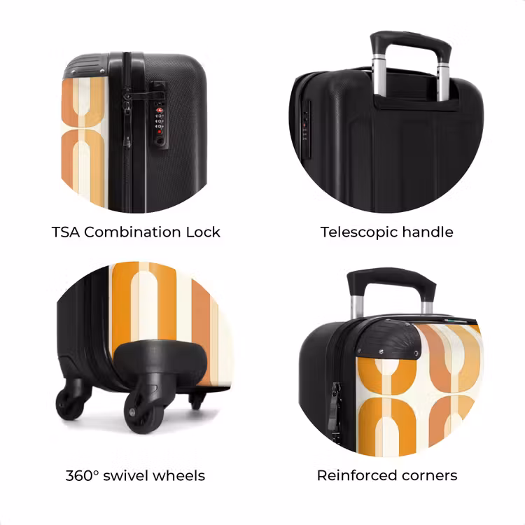 Suitcase - U-Shape - Retro - Orange — 8