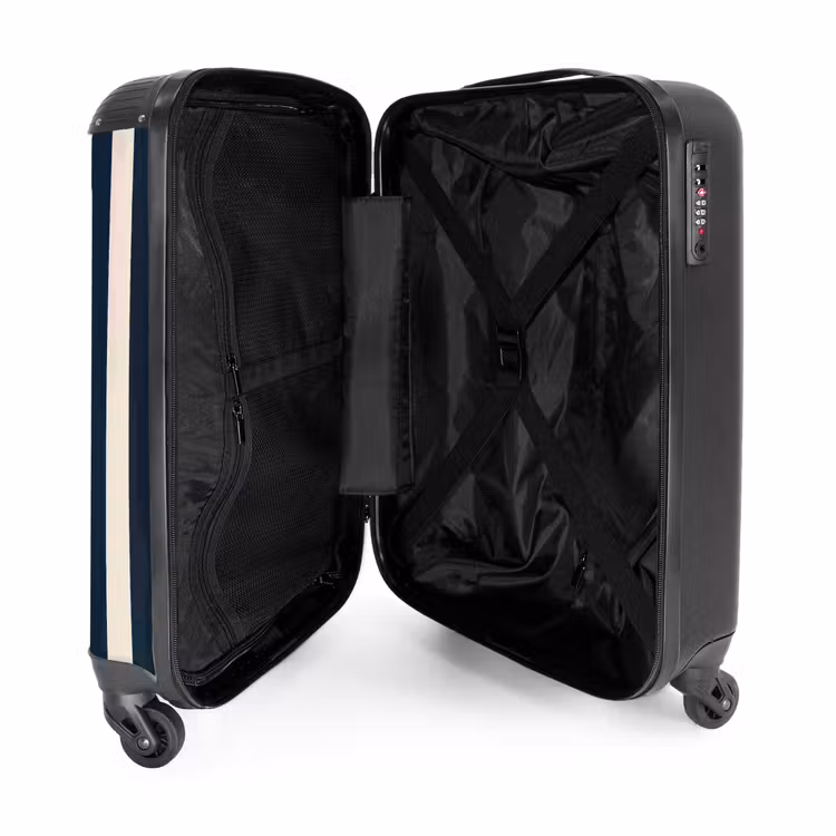 Suitcase - Vertical stripes - Blue - Cream — 5