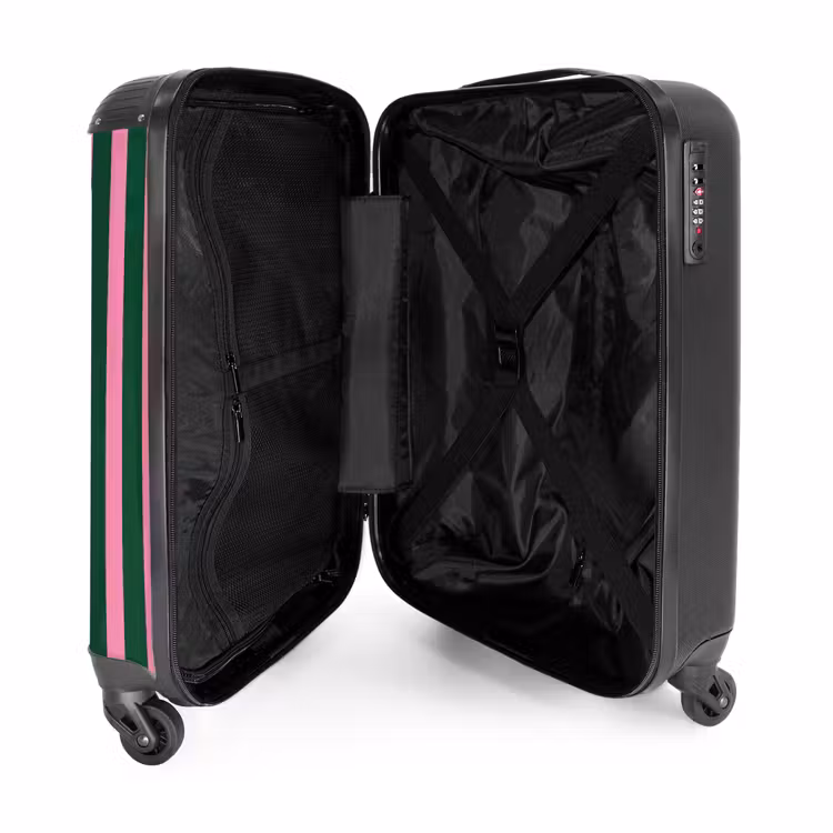 Suitcase - Vertical stripes - Green - Pink — 5
