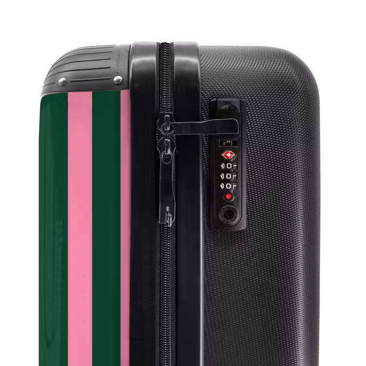 Suitcase - Vertical stripes - Green - Pink — 6