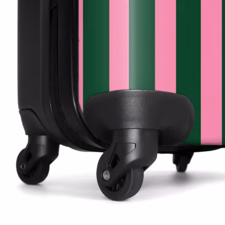 Suitcase - Vertical stripes - Green - Pink — 7