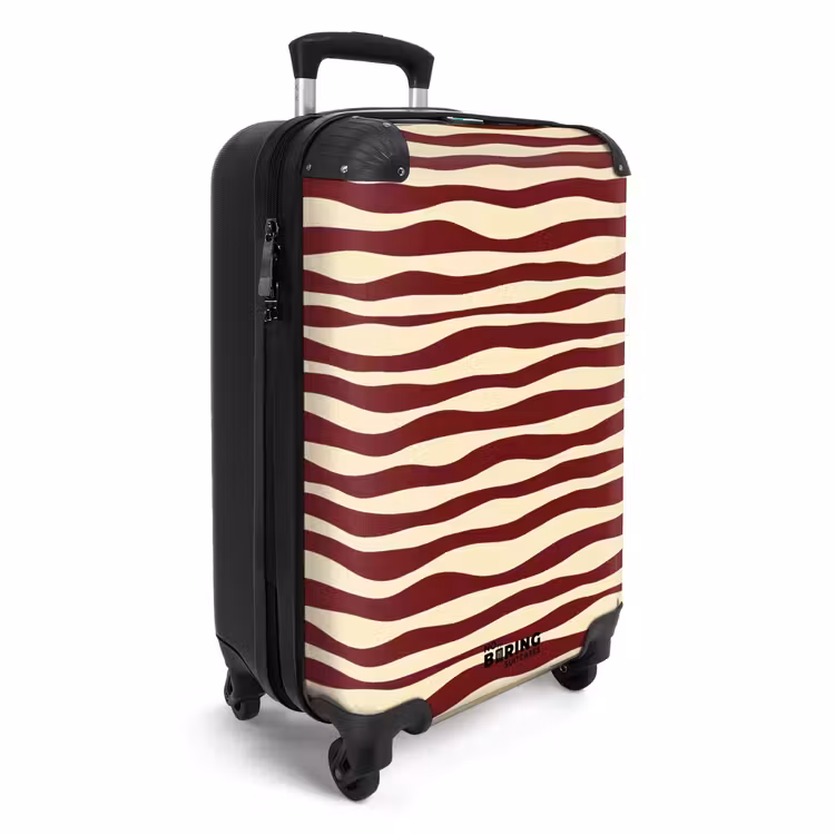 Suitcase - Waves - Red - Pattern - Cream — 2