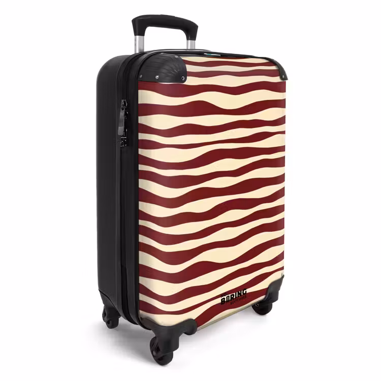 Suitcase - Waves - Red - Pattern - Cream — 2