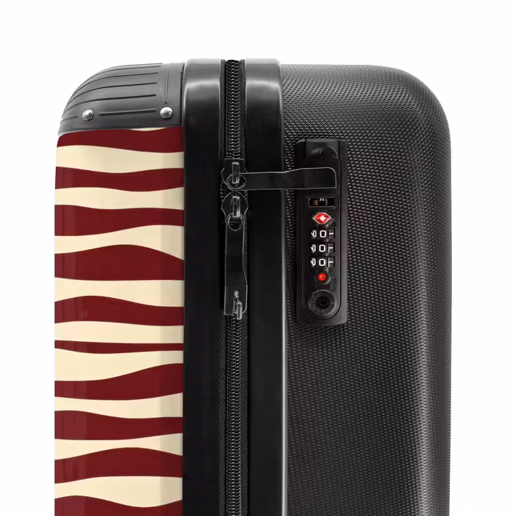 Suitcase - Waves - Red - Pattern - Cream — 6