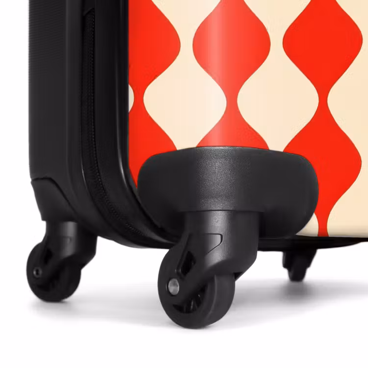 Suitcase - Wavy pattern - Retro - Red - Beige — 7