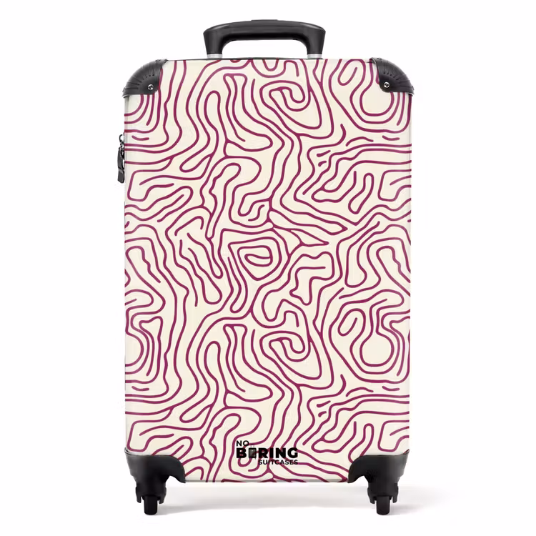 Suitcase - Winding line - Magenta - Cream — 1