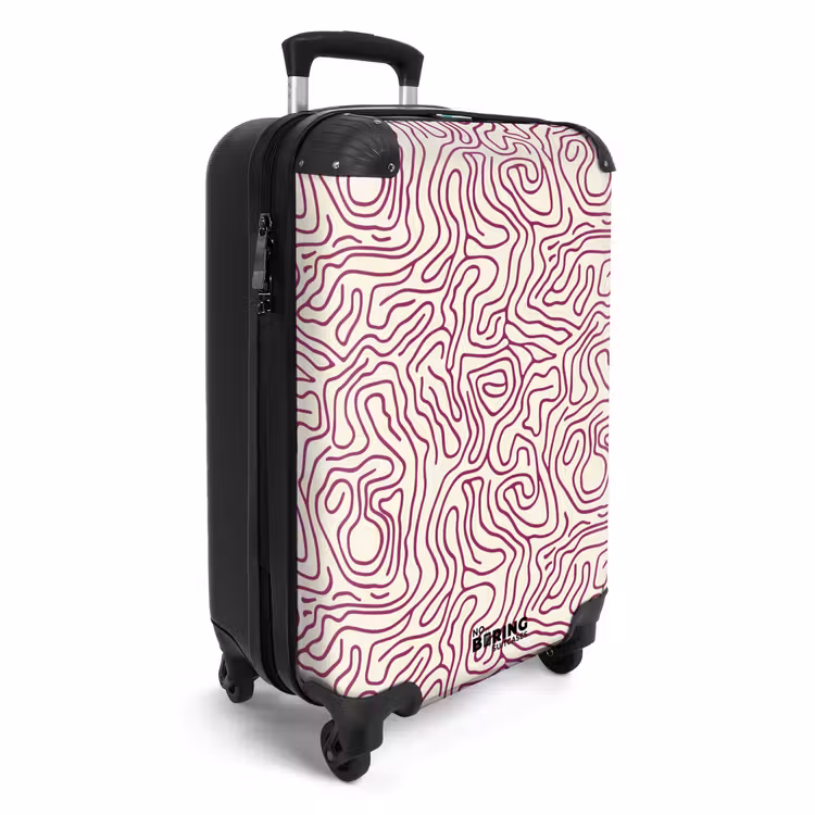 Suitcase - Winding line - Magenta - Cream — 2