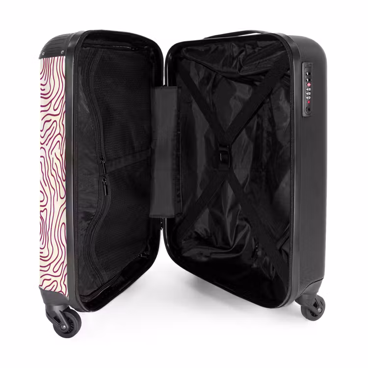 Suitcase - Winding line - Magenta - Cream — 5