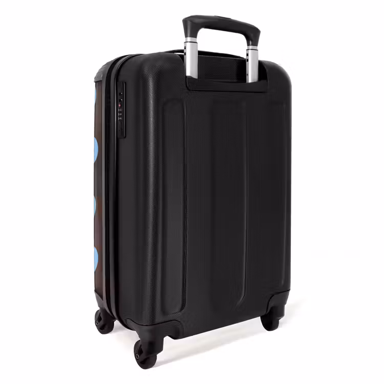 Suitcase - Winding lines - Blue - Brown - Minimalist — 4