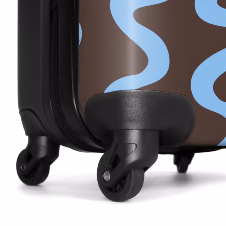 Suitcase - Winding lines - Blue - Brown - Minimalist — 7