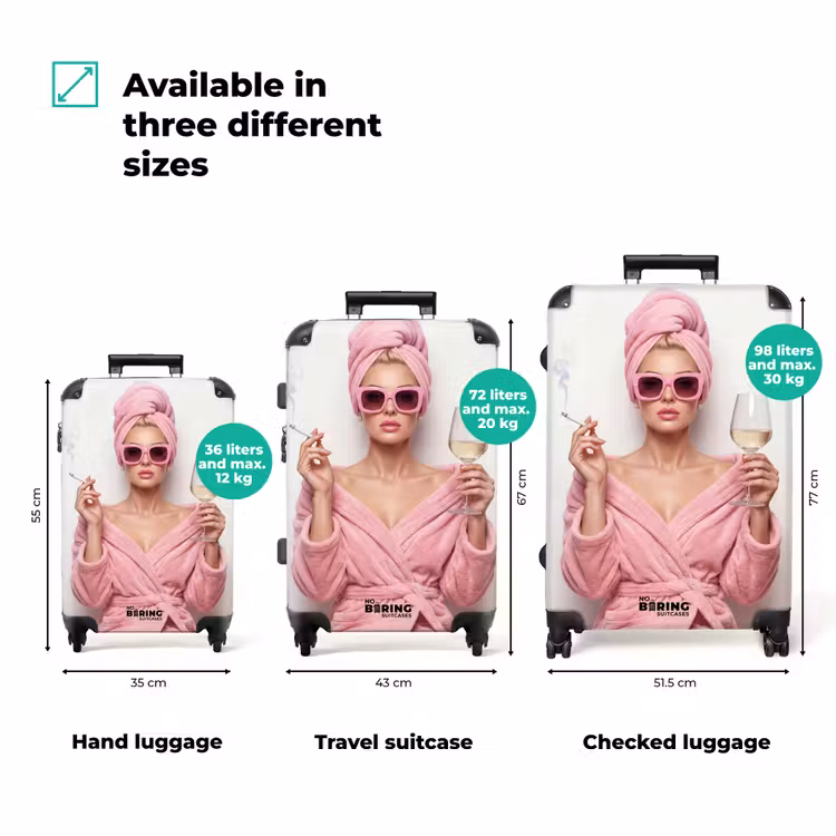 Suitcase - Woman - Pink - Wine - Sunglasses — 3