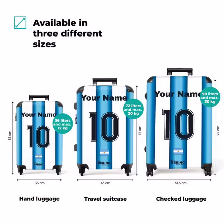 Suitcase with name - Argentina home jersey — 3