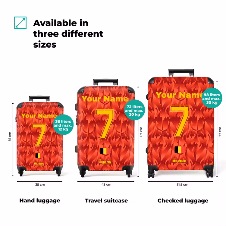 Suitcase with name - België thuisshirt — 3