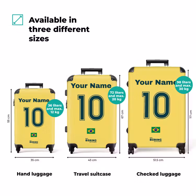 Suitcase with name - Brazil home jersey — 3