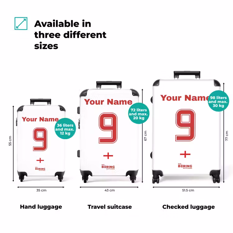 Suitcase with name - England home jersey — 3