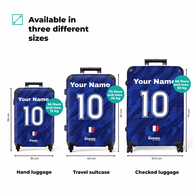 Suitcase with name - France home jersey — 3