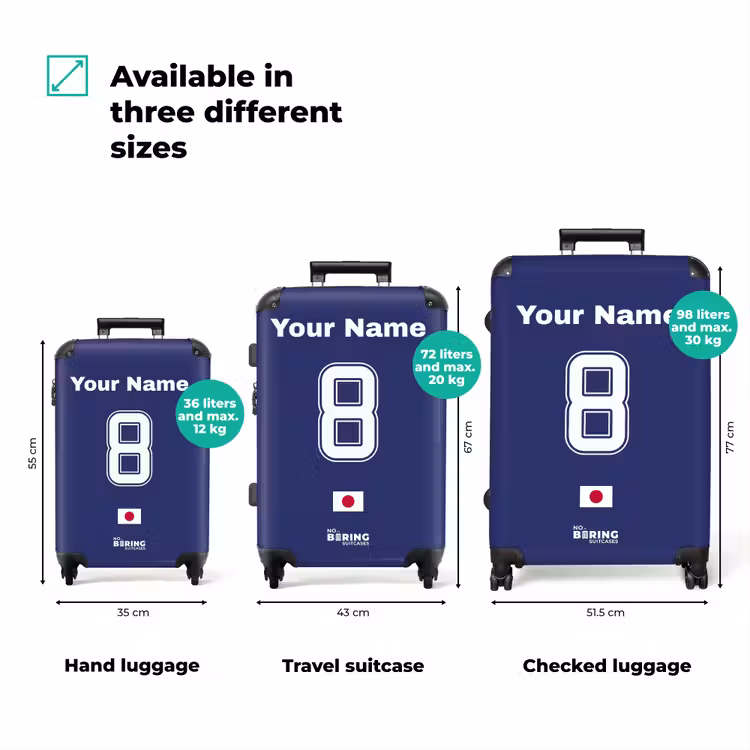 Suitcase with name - Japan home jersey — 3