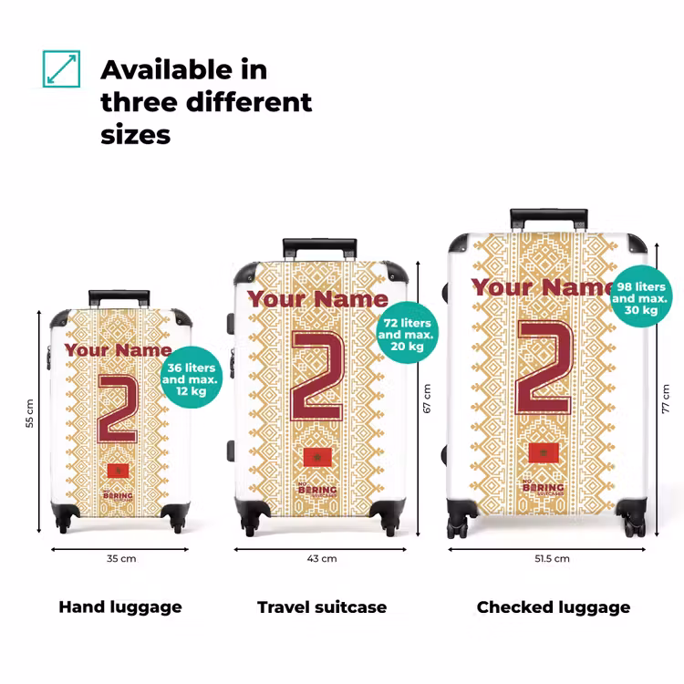Suitcase with name - Morocco away jersey — 3
