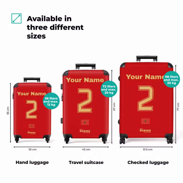 Suitcase with name - Morocco home jersey — 3