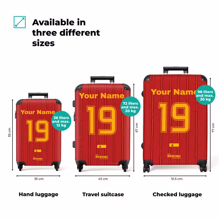 Suitcase with name - Spain home jersey — 3
