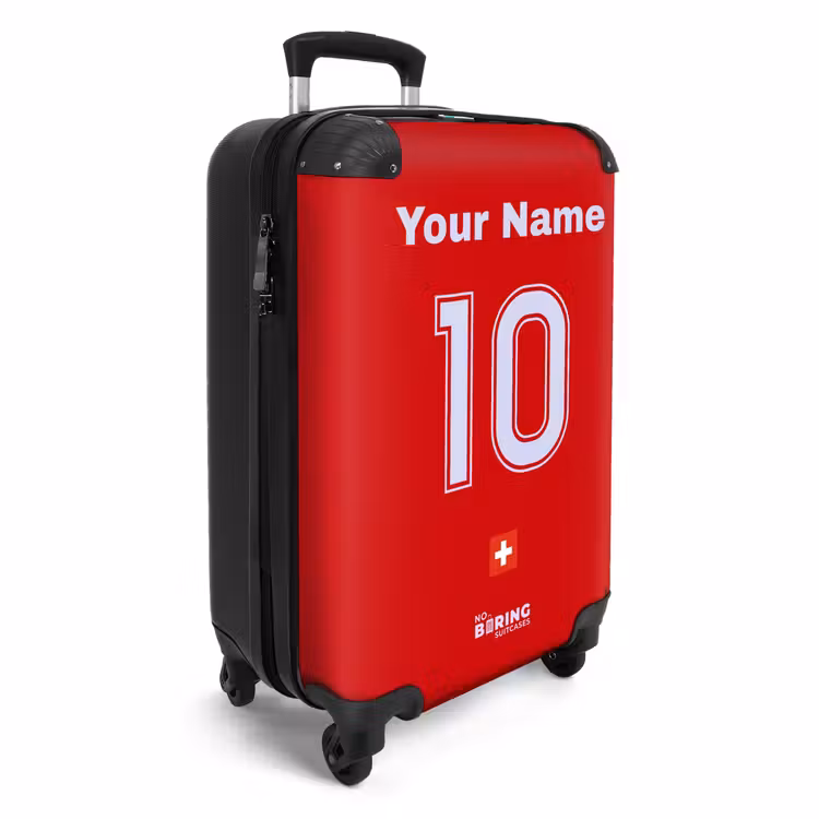 Suitcase with name - Switzerland home jersey — 2