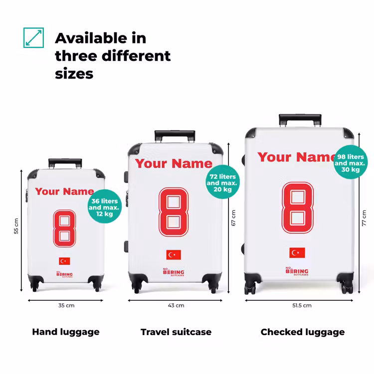 Suitcase with name - Turkey away jersey — 3