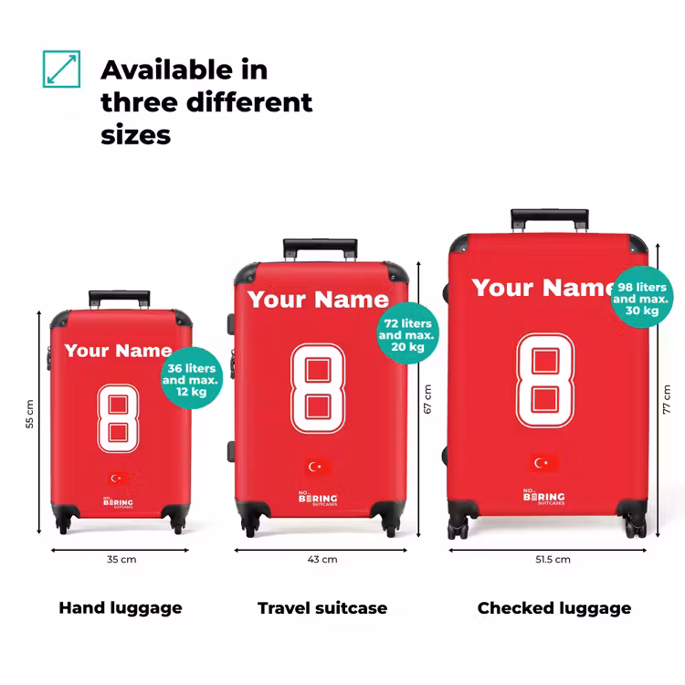 Suitcase with name - Turkey home jersey — 3