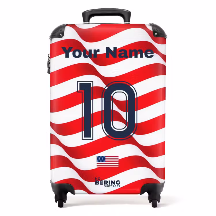 Suitcase with name - USA home jersey — 1