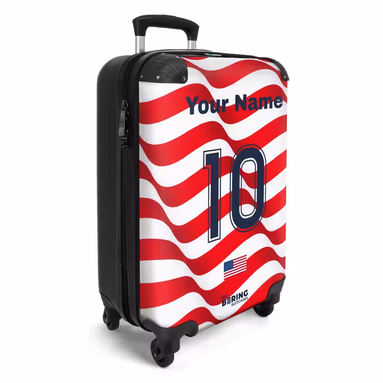 Suitcase with name - USA home jersey — 2
