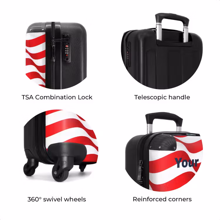 Suitcase with name - USA home jersey — 8