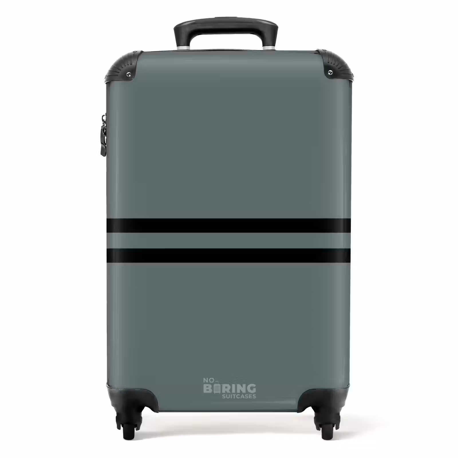 Suitcase - Green background with double black horizontal stripes — 1