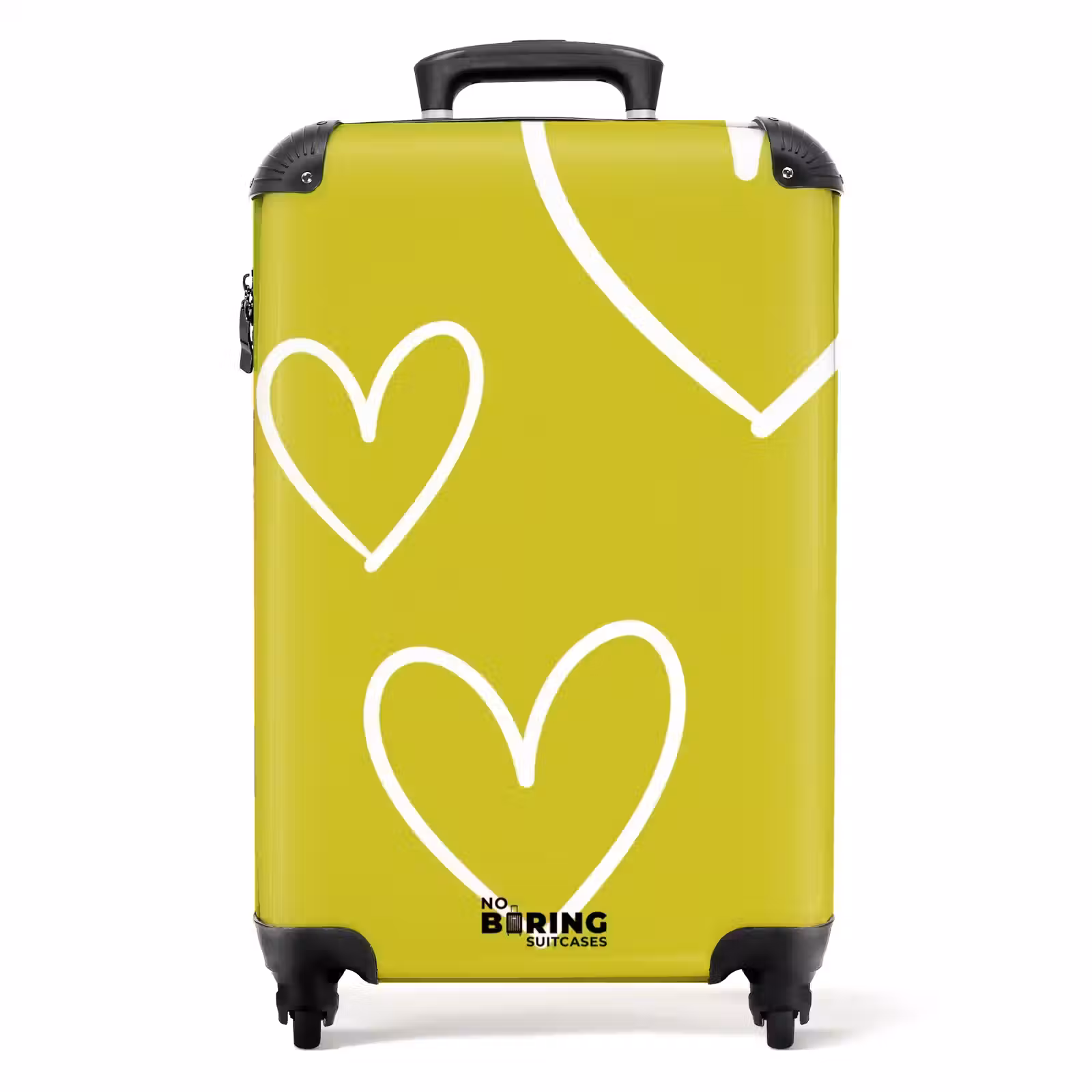 Suitcase - Green - Hearts - White — 1