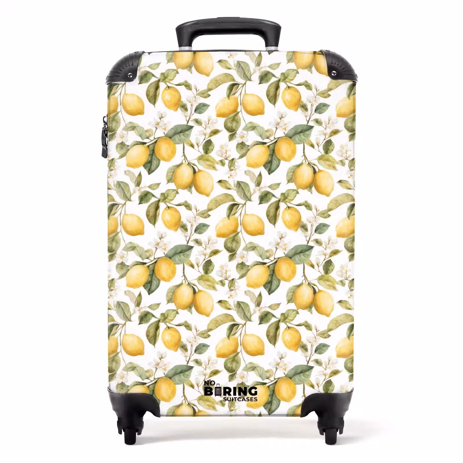 Suitcase - Lemons pattern yellow green — 1