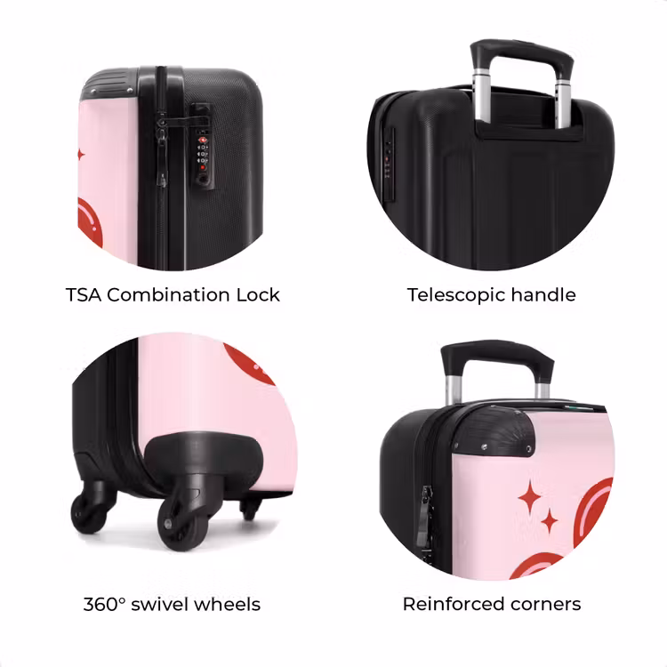 Suitcase - Flower - Pink - Hearts — 8