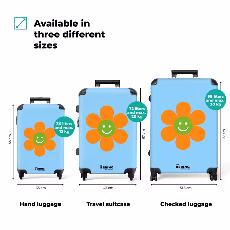 Suitcase - Flower - Smiley - Colorful — 3