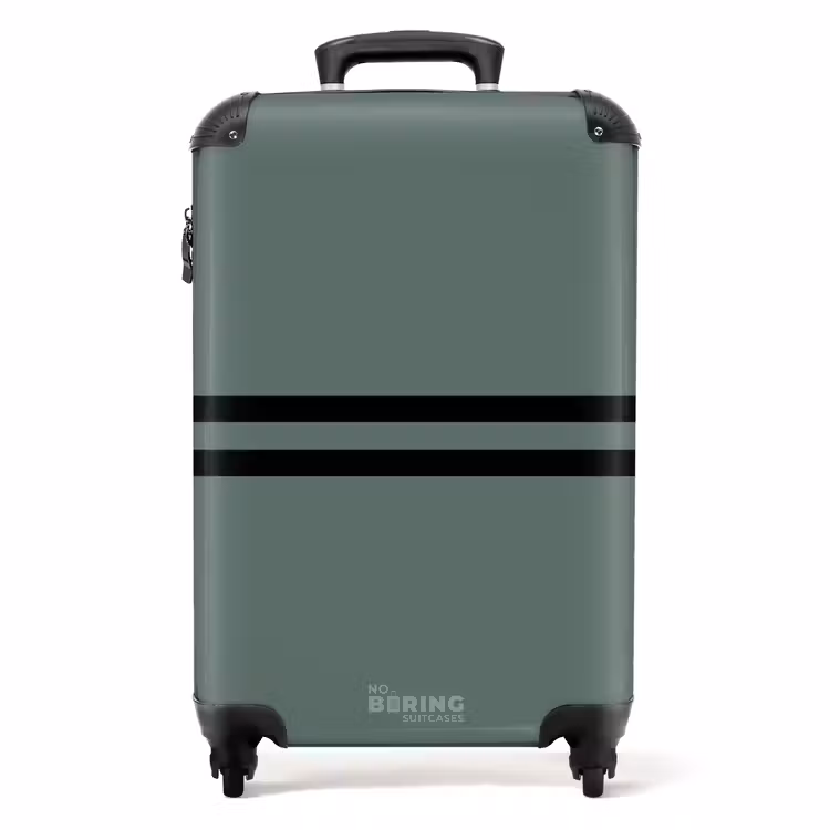 Suitcase - Green background with double black horizontal stripes — 1