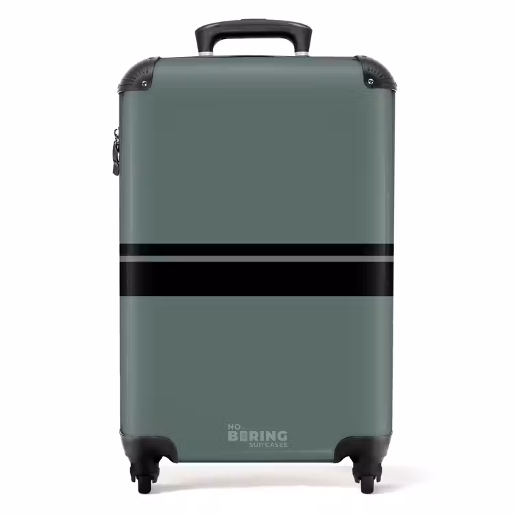 Suitcase - Green background with double horizontal stripes — 1