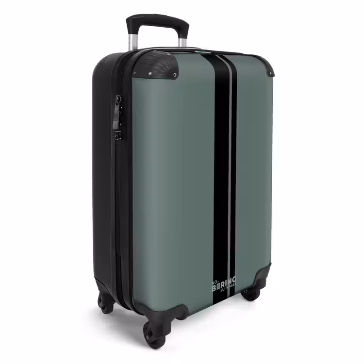 Suitcase - Green background with double vertical stripes — 2