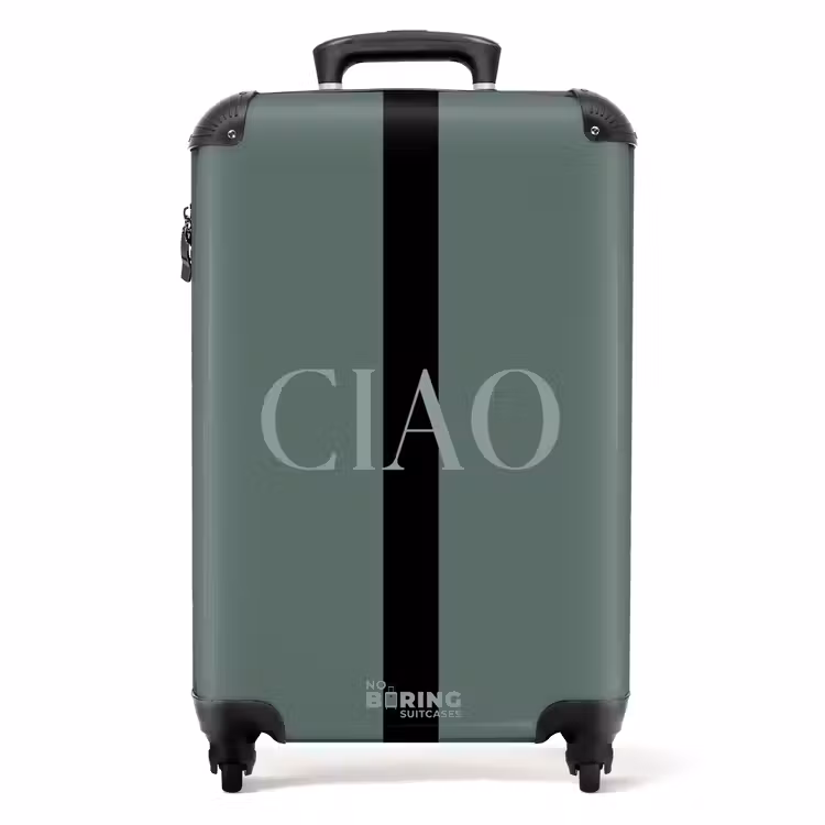 Suitcase - Green background with text CIAO — 1